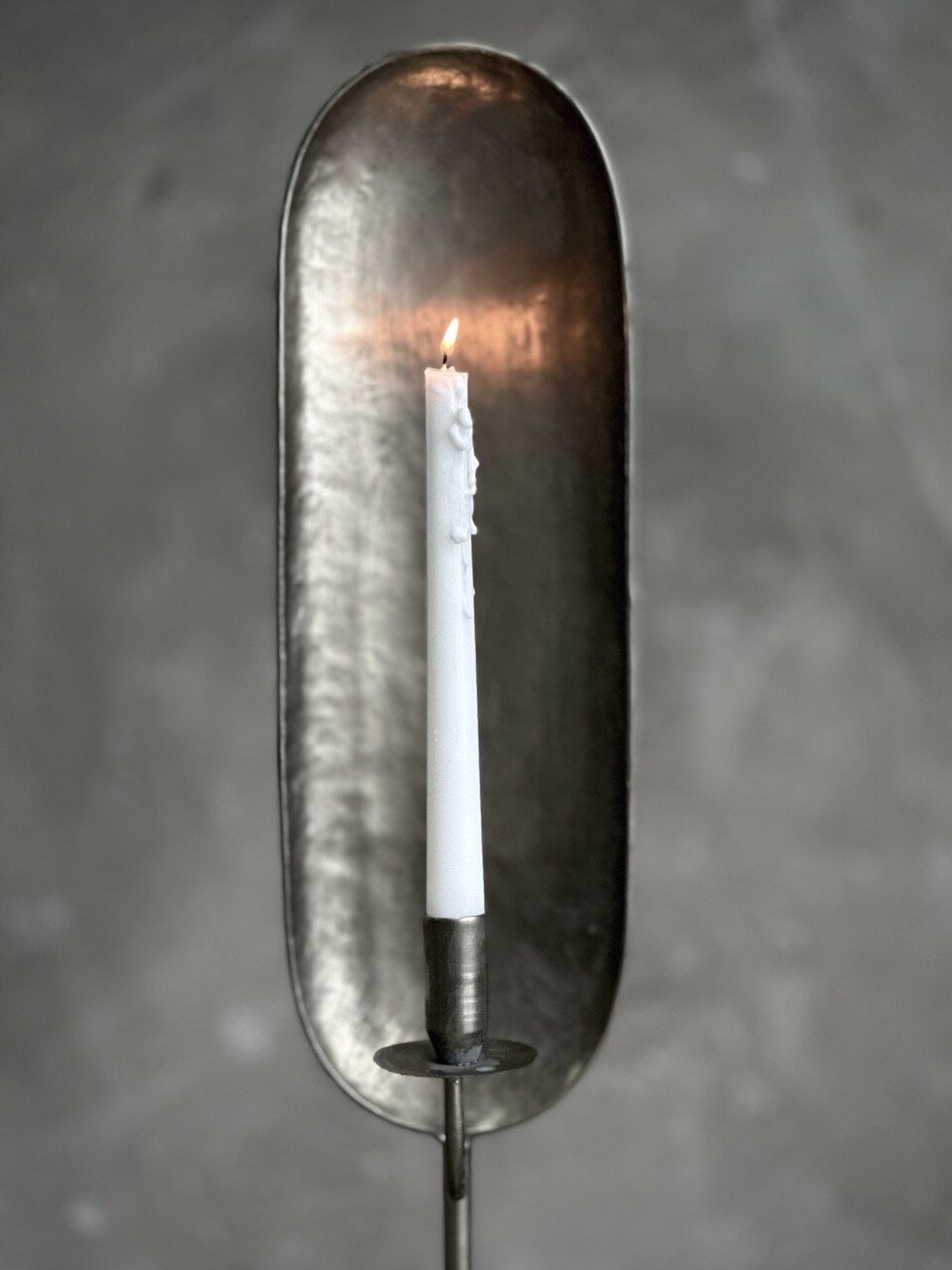 NOON candle holder, antique silver