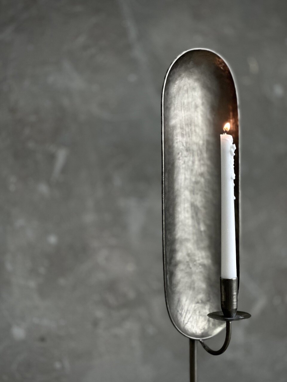 NOON candle holder, antique silver