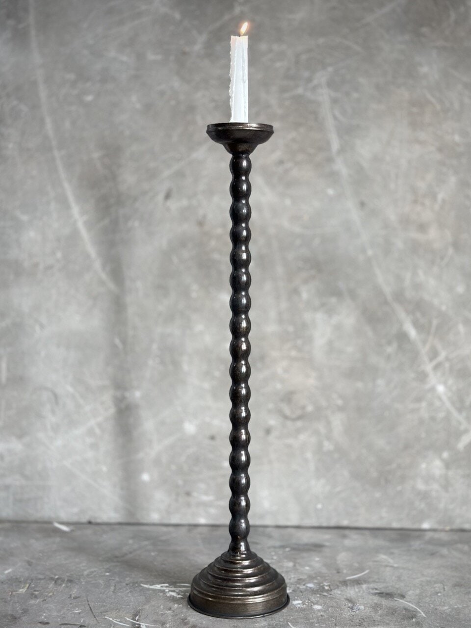 BOLLE candle holder, antique brown