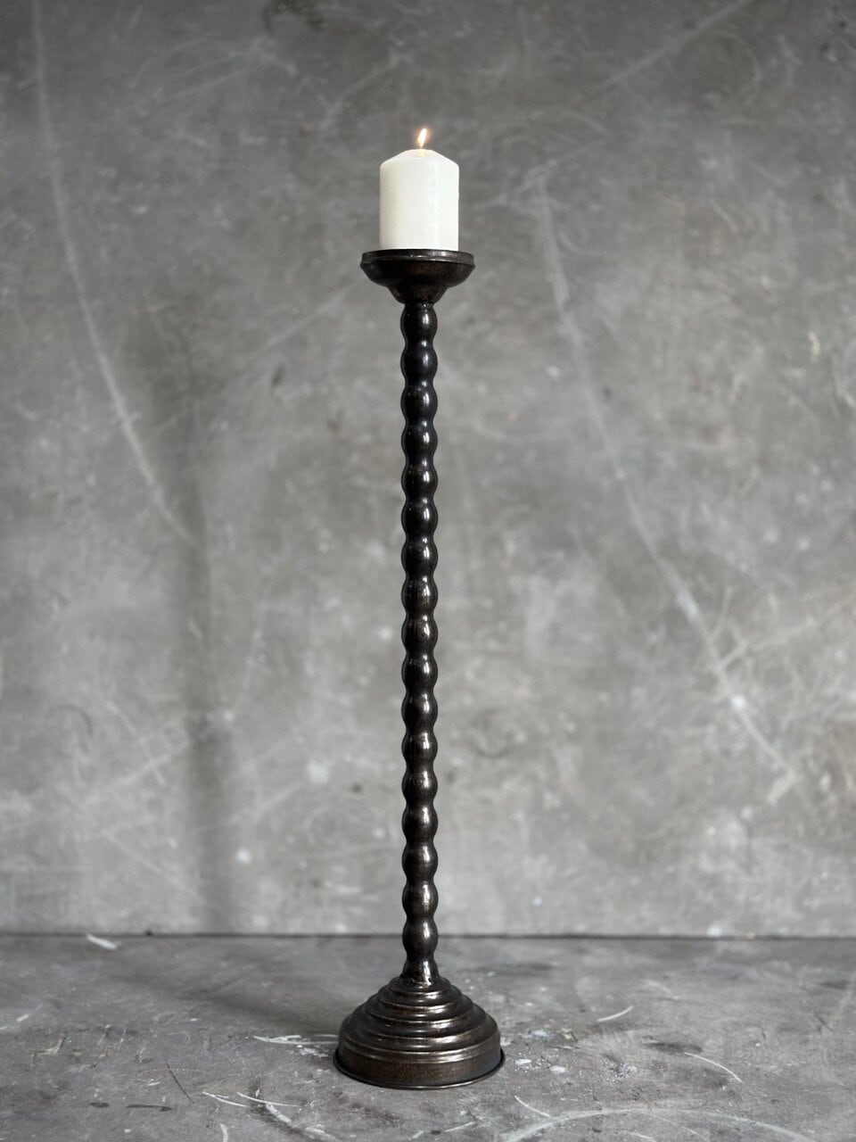 BOLLE candle holder, antique brown