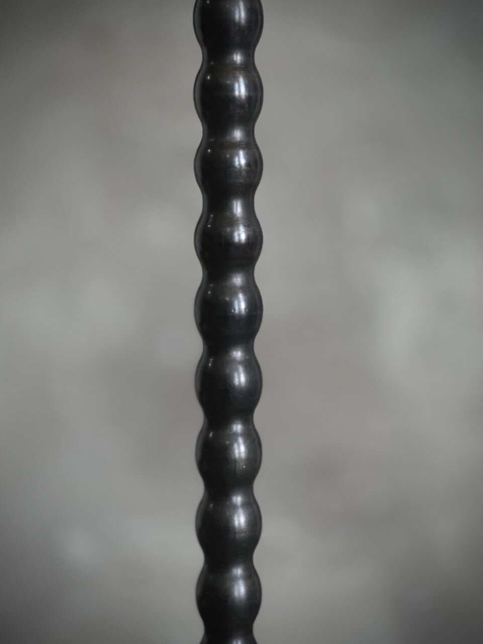 BOLLE metal lamp with black cotton shade, antique black