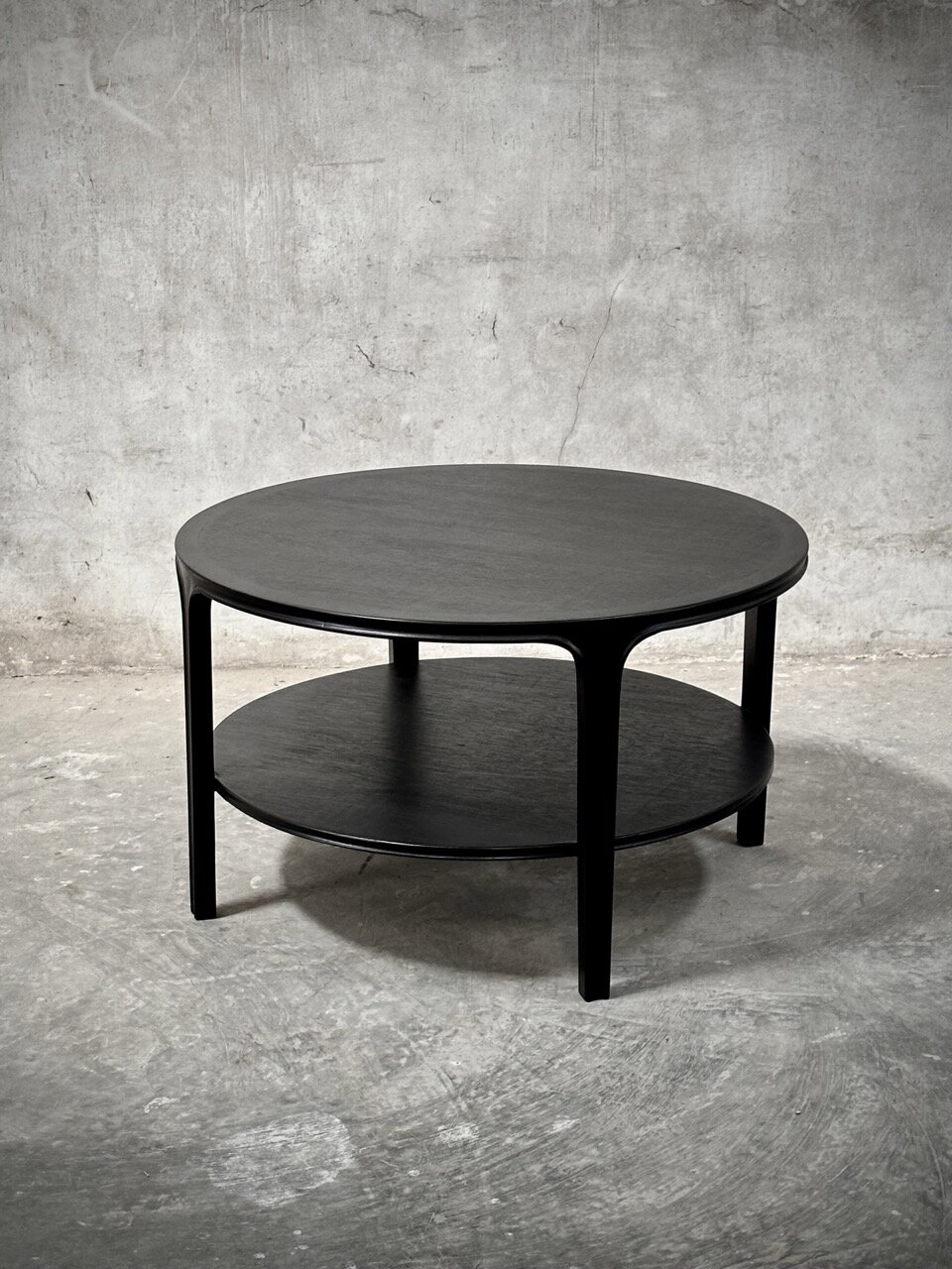 COX round coffee table, black stain