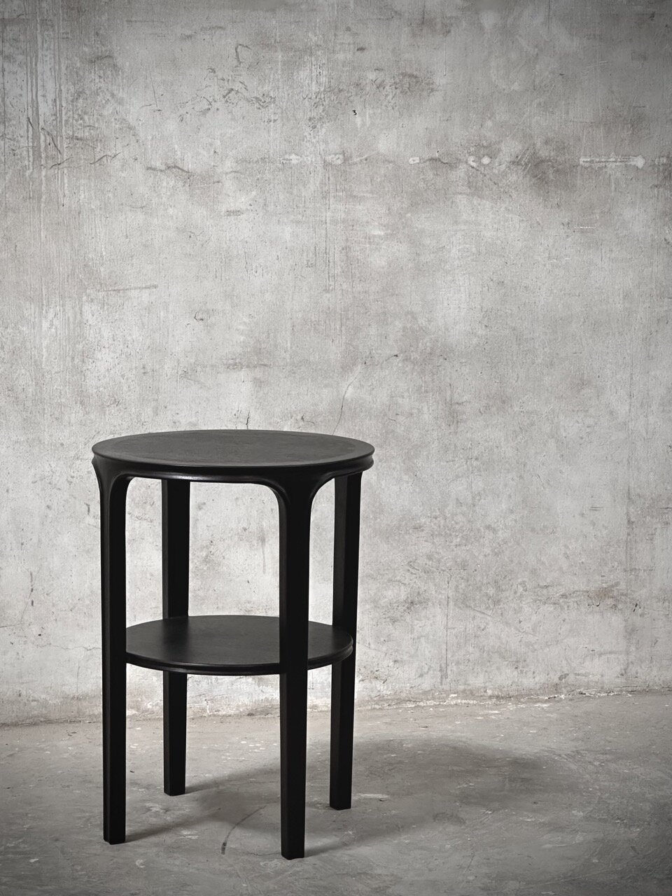 COX round small table, black stain