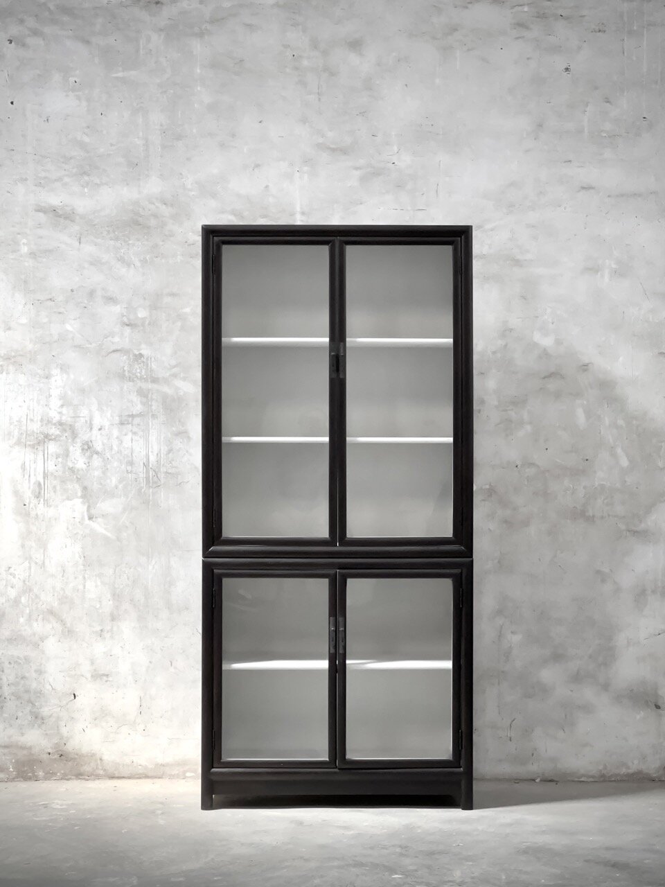ZHANG cabinet 2 parts,china black & vintage white