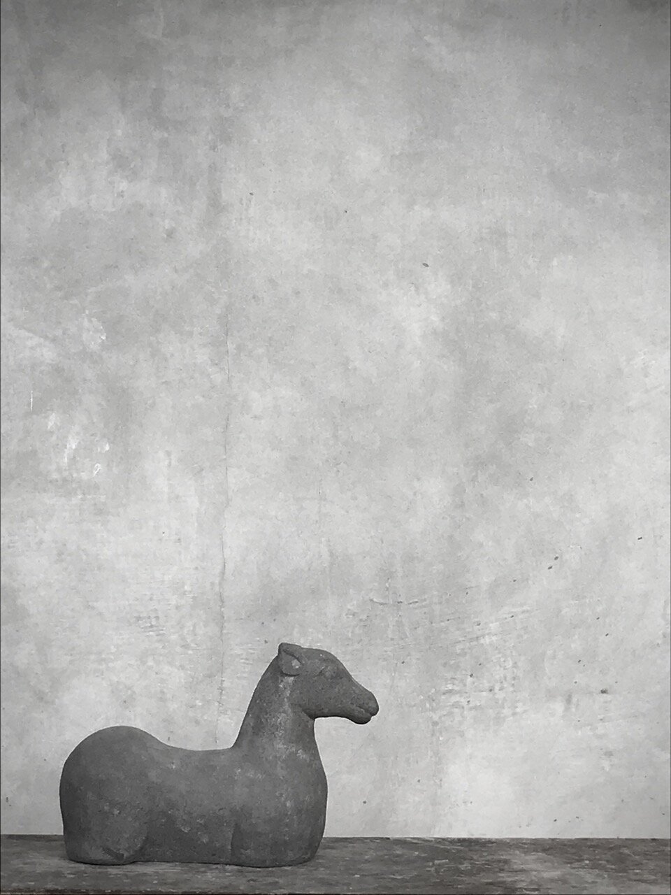 ABSTRACT HORSE antique grey stone