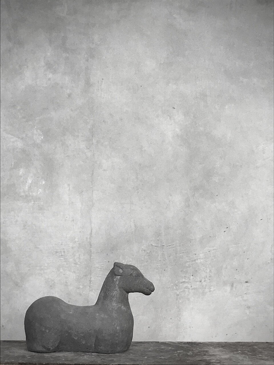 ABSTRACT HORSE antique grey stone