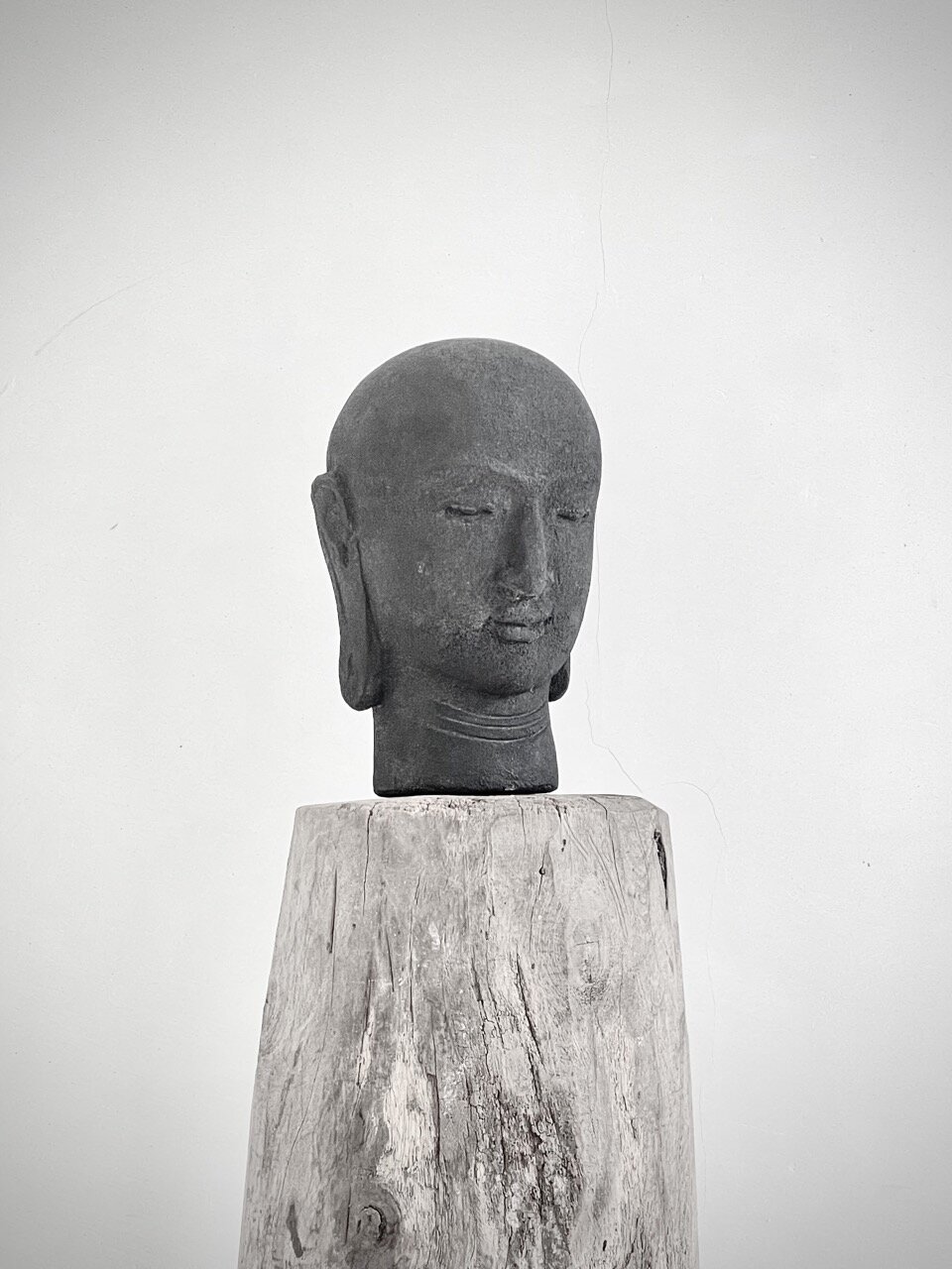 BUDDHA HEAD simple, black antique
