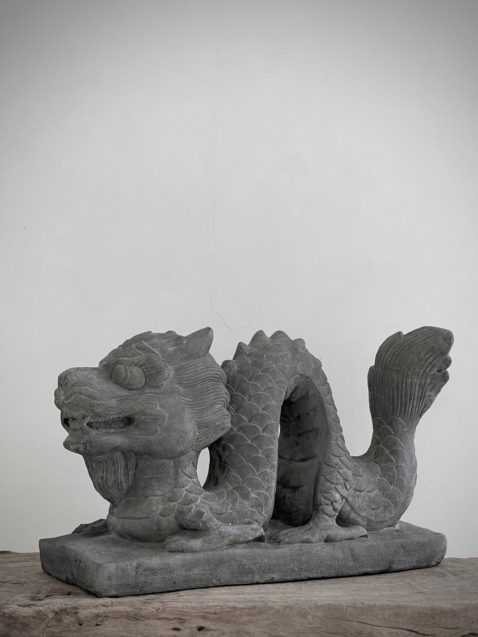 DRAGON statue, grey wash