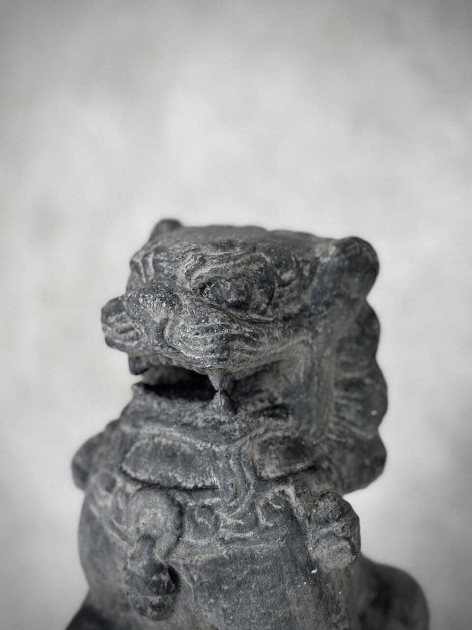 SHI stone lion statue, grey wash