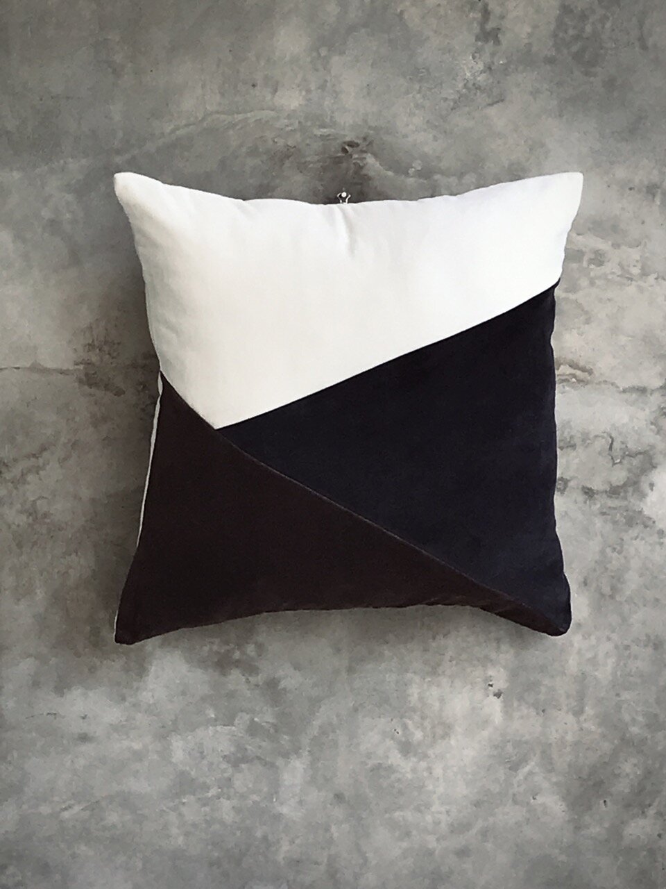 ETIENNE velvet cushion cover, off-white/black/brown