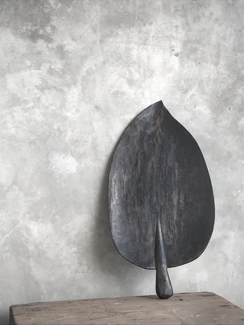 LEAF wooden carved, antique black