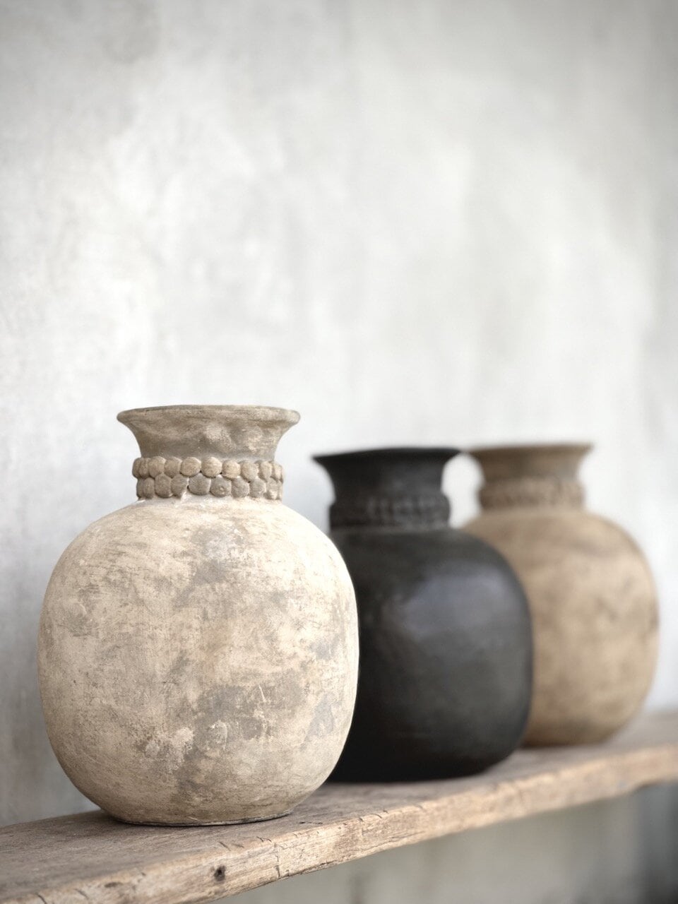 DEWI vase dots, grey antique